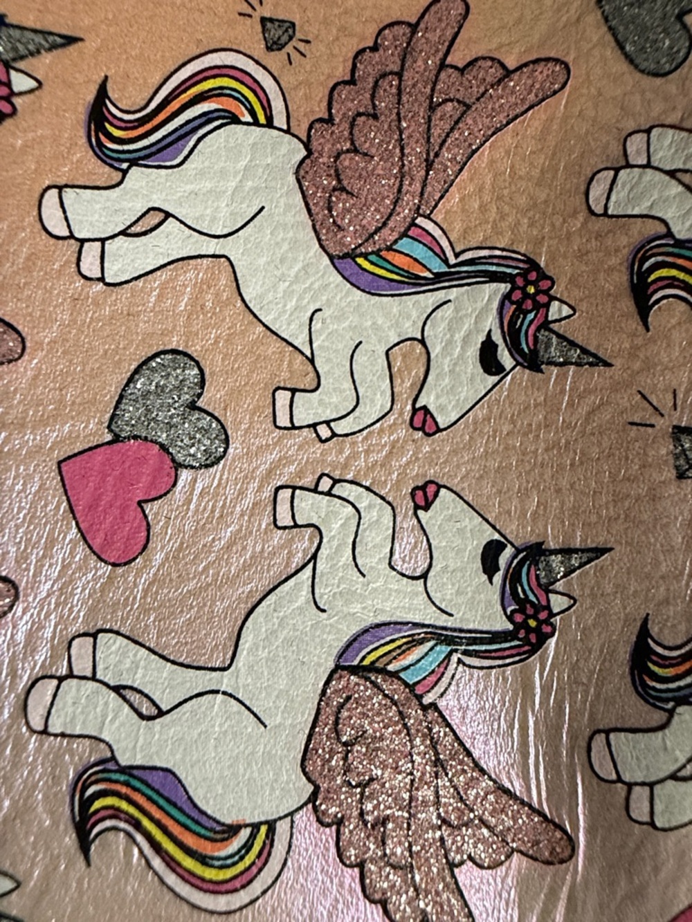 Rainbow Mane Glitter Wing Unicorn 🦄 Print with coin purse 🌈